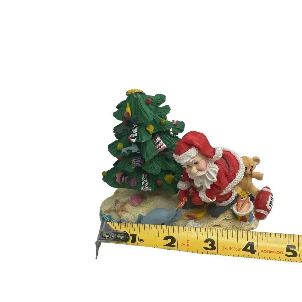 SEASIDE SANTA Claus Feeding a Dolphin Christmas ornament RARE